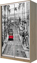Шкаф-купе 2-х дверный с фотопечатью Лондон, трамвай